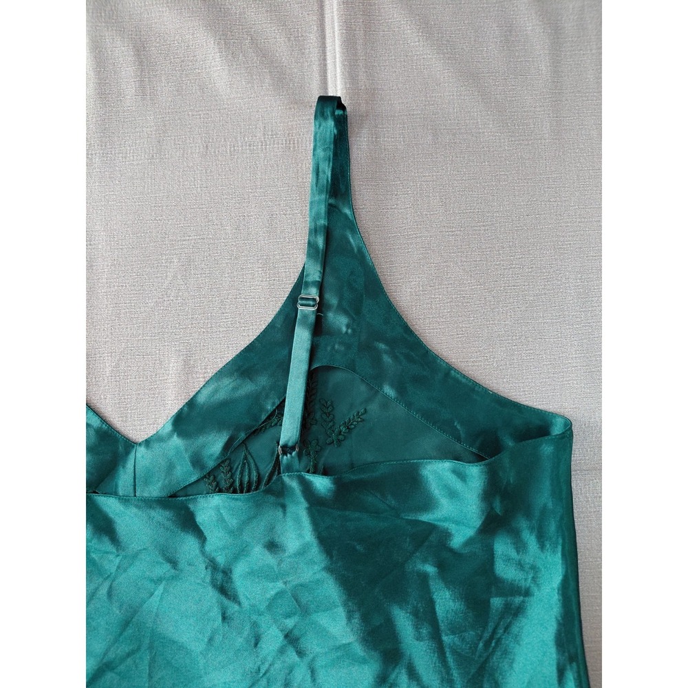 Vtg Y2K Erika Taylor Women's Intimates Slip Dress Nightgown Sz 1X Floral Emerald - Picture 7 of 11